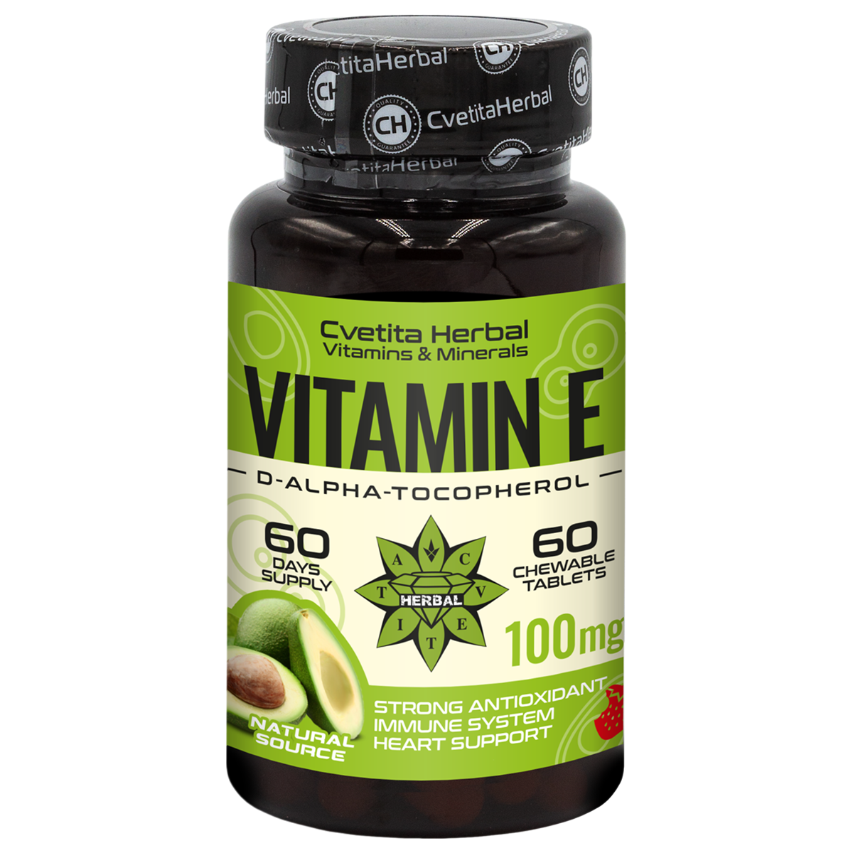 Vitamina E - Masticables (60 comprimidos x 100 mg)