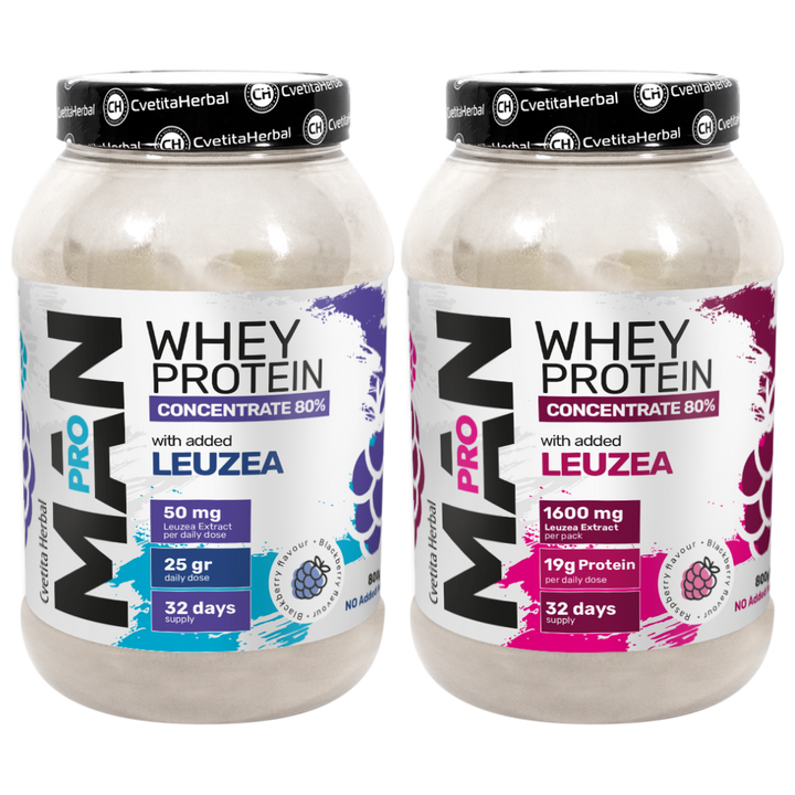 Proteína de Suero con Leuzea y Enzimas de Papaya - MAN PRO WHEY CONCENTRATE (800 gr)