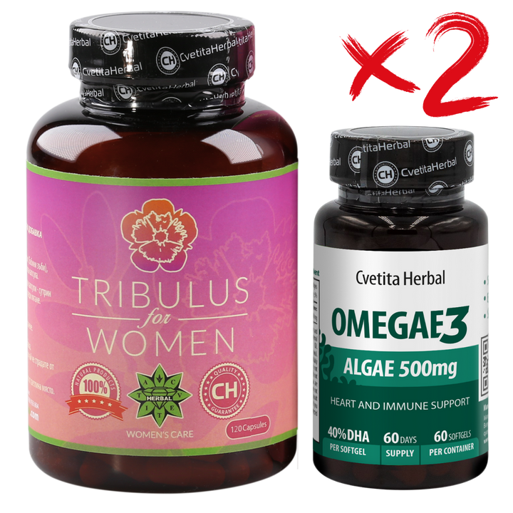 PACK COMBO PARA MUJERES: Tribulus Women + Omegae 3