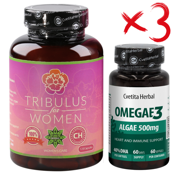 PACK COMBO PARA MUJERES: Tribulus Women + Omegae 3