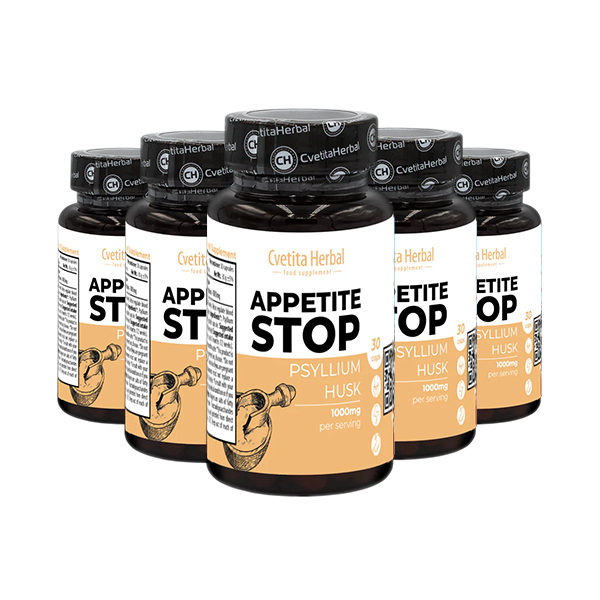 Бял Живовляк (Псилиум) - Appetite Stop (30 капс. x 1000 mg) 3+2