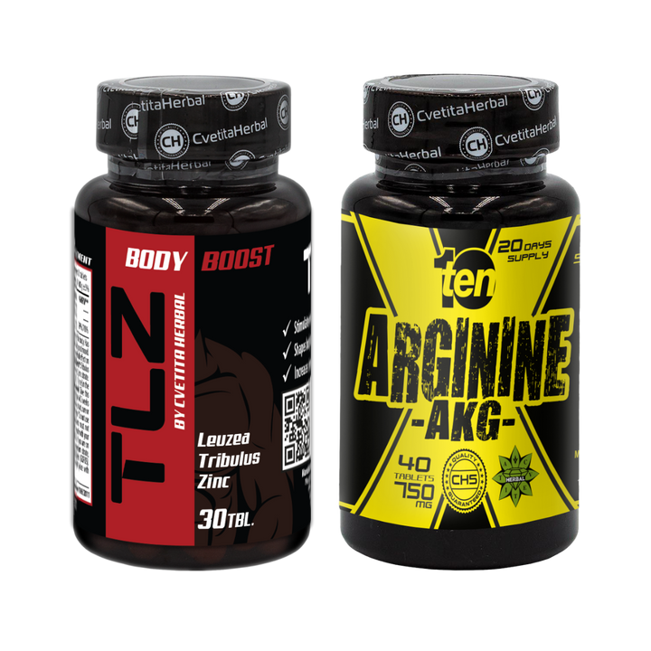 PACK COMBO: TLZ (Tribulus, Leuzea, Zinc) + TEN Arginina 40 comp.