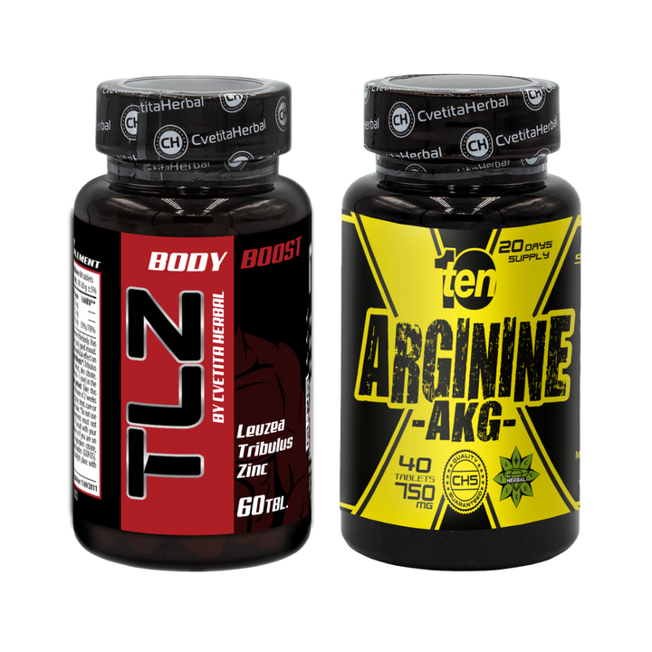 PACK COMBO: TLZ (Tribulus, Leuzea, Zinc) + TEN Arginina 40 comp.