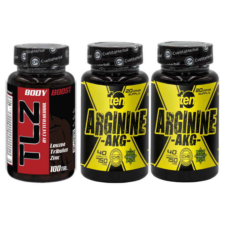 PACK COMBO: TLZ (Tribulus, Leuzea, Zinc) + TEN Arginina 40 comp.