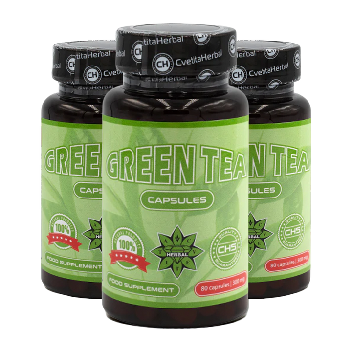 Екстракт Зелен Чай - Green Tea (80 капсули x 300 mg) 2+1