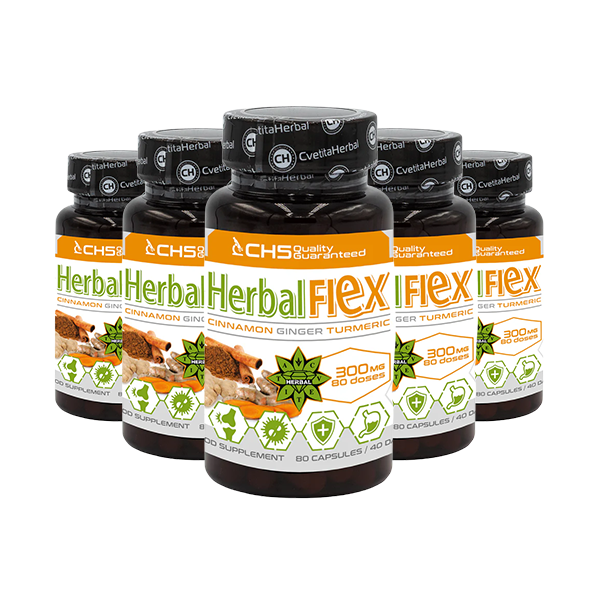 Куркума, Джинджифил, Цейлонска Канела - Хербал Флекс (80 капсули х 300mg) - Herbal Flex 3+2