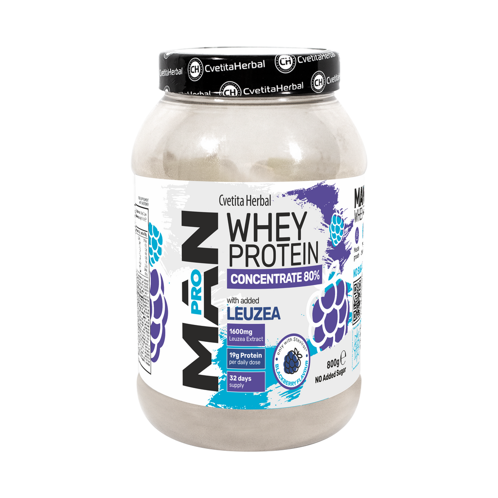 Proteína de Suero con Leuzea y Enzimas de Papaya - MAN PRO WHEY CONCENTRATE (800 gr)