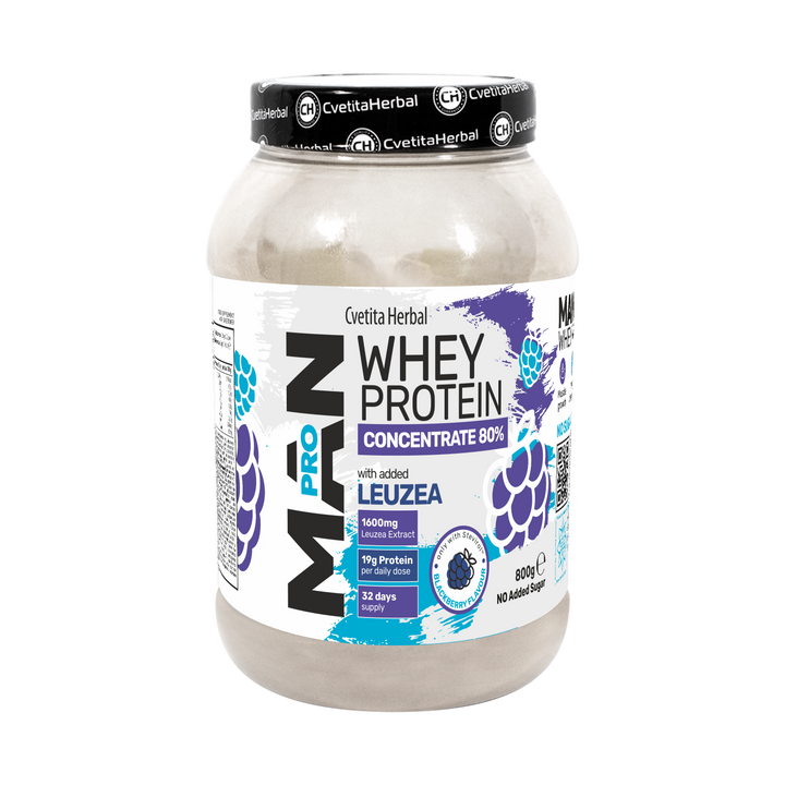 Proteína de Suero con Leuzea y Enzimas de Papaya - MAN PRO WHEY CONCENTRATE (800 gr)
