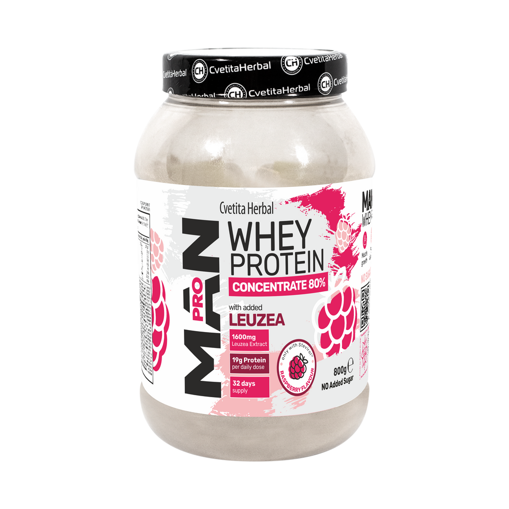 Proteína de Suero con Leuzea y Enzimas de Papaya - MAN PRO WHEY CONCENTRATE (800 gr)
