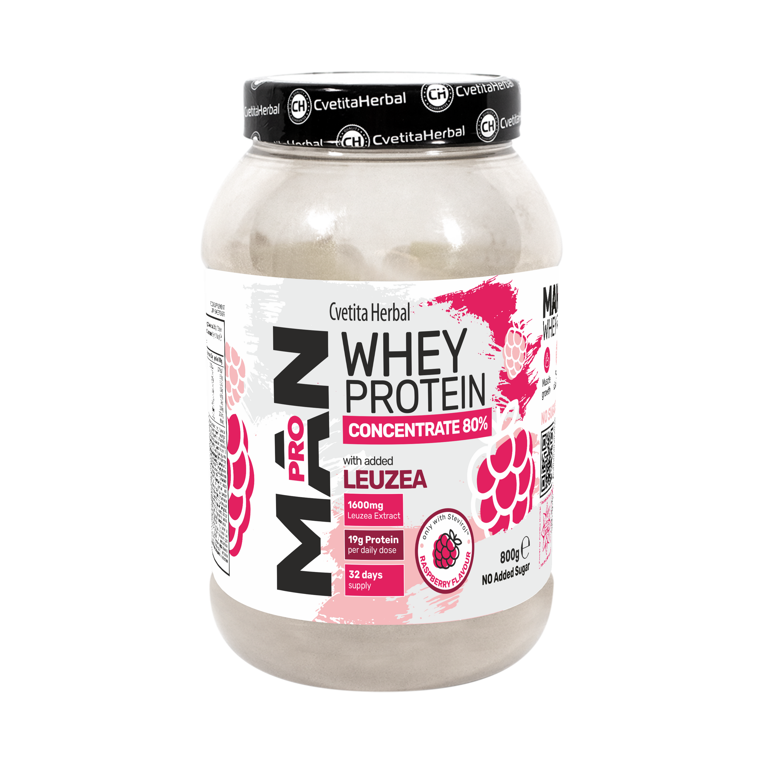 Proteína de Suero con Leuzea y Enzimas de Papaya - MAN PRO WHEY CONCENTRATE (800 gr)