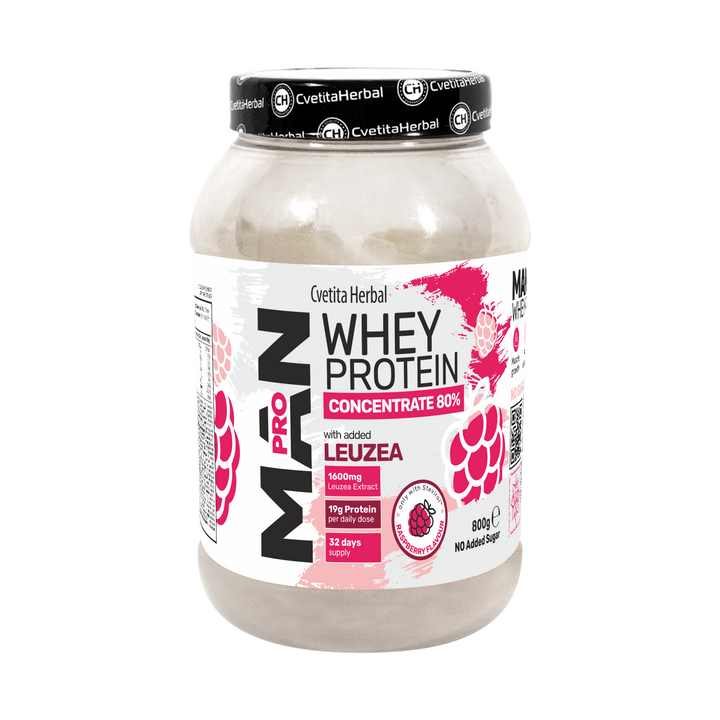 Proteína de Suero con Leuzea y Enzimas de Papaya - MAN PRO WHEY CONCENTRATE (800 gr)
