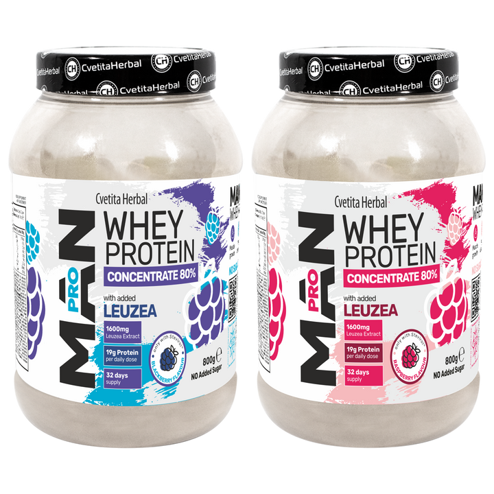 Proteína de Suero con Leuzea y Enzimas de Papaya - MAN PRO WHEY CONCENTRATE (800 gr)