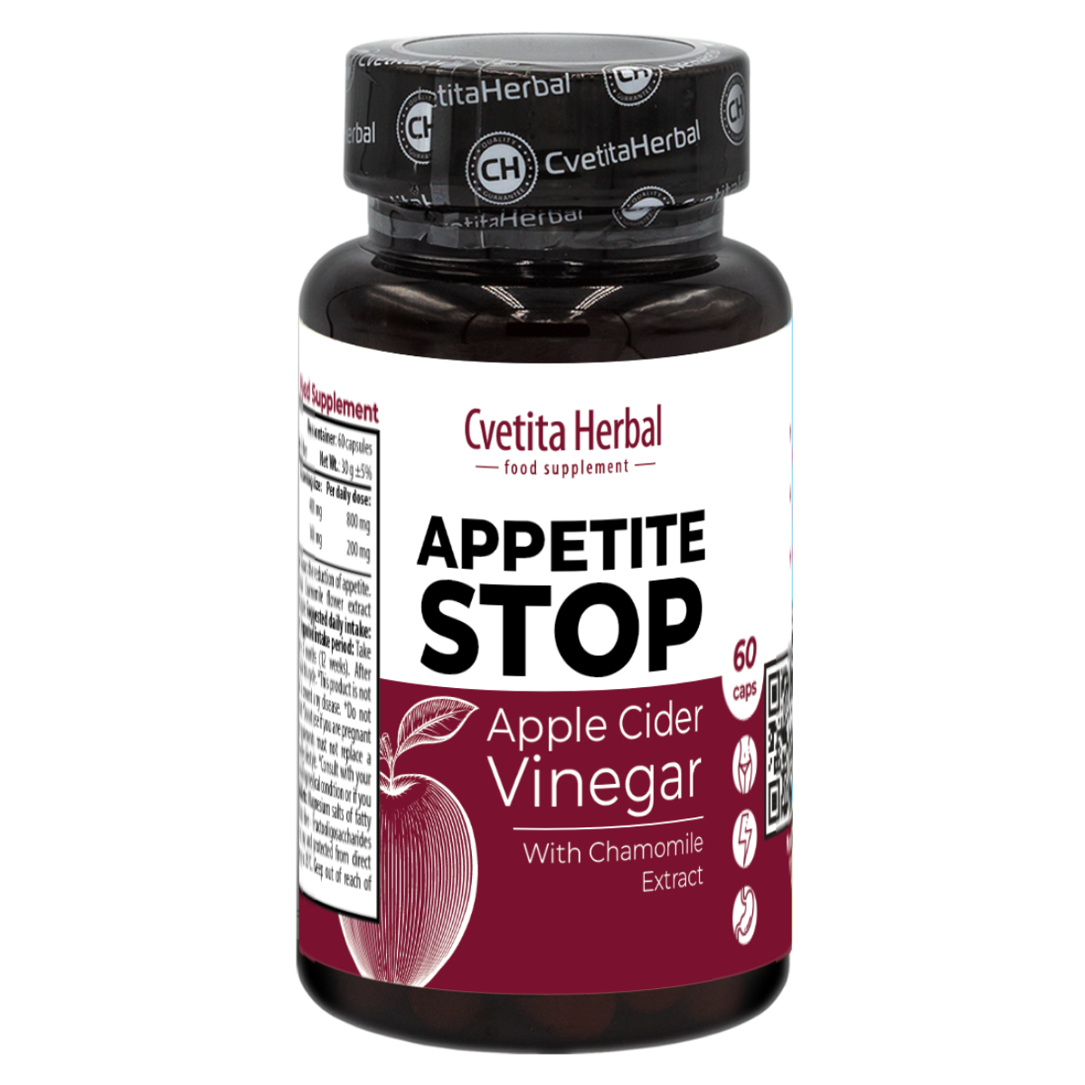 Vinagre de Manzana "Extracto de Manzanilla" - Appetite Stop (60 cápsulas)