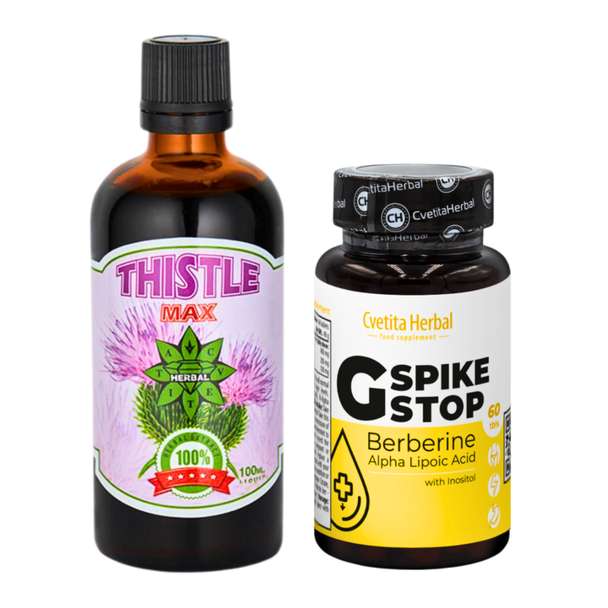 SALUD PARA EL HÍGADO: G SPIKE STOP 60 comp. + THISTLE MAX 100 ml
