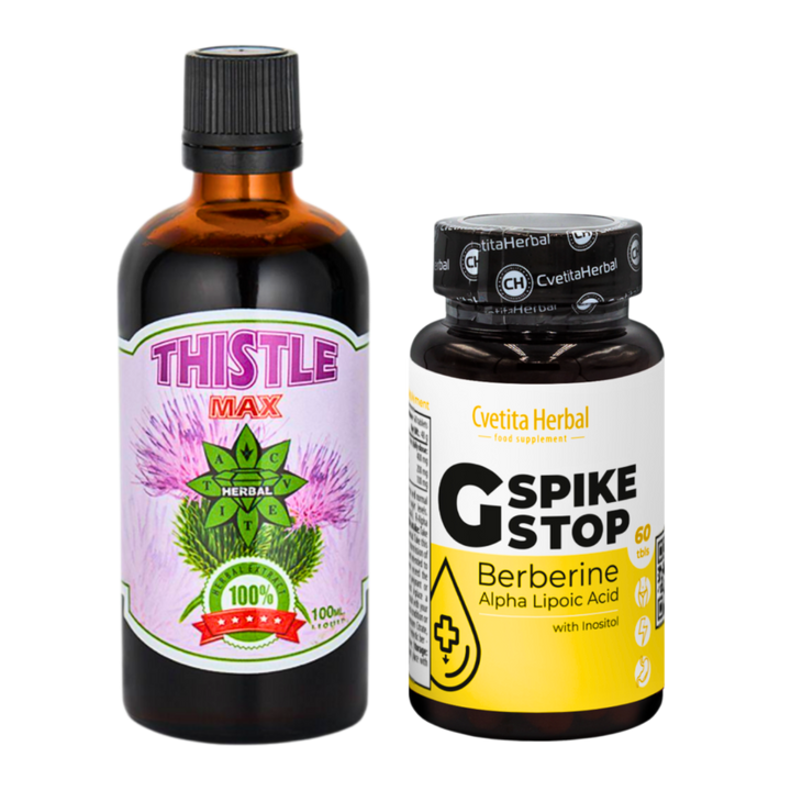 SALUD PARA EL HÍGADO: G SPIKE STOP 60 comp. + THISTLE MAX 100 ml