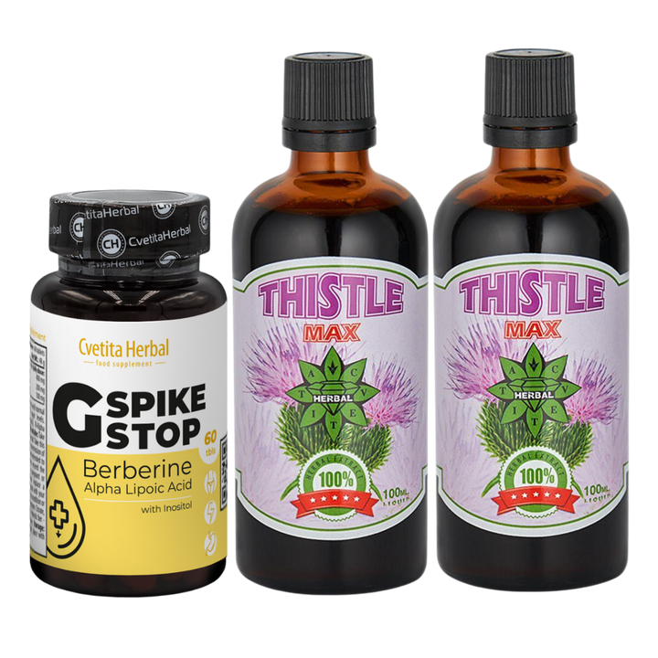 SALUD PARA EL HÍGADO: G SPIKE STOP 60 comp. + THISTLE MAX 100 ml