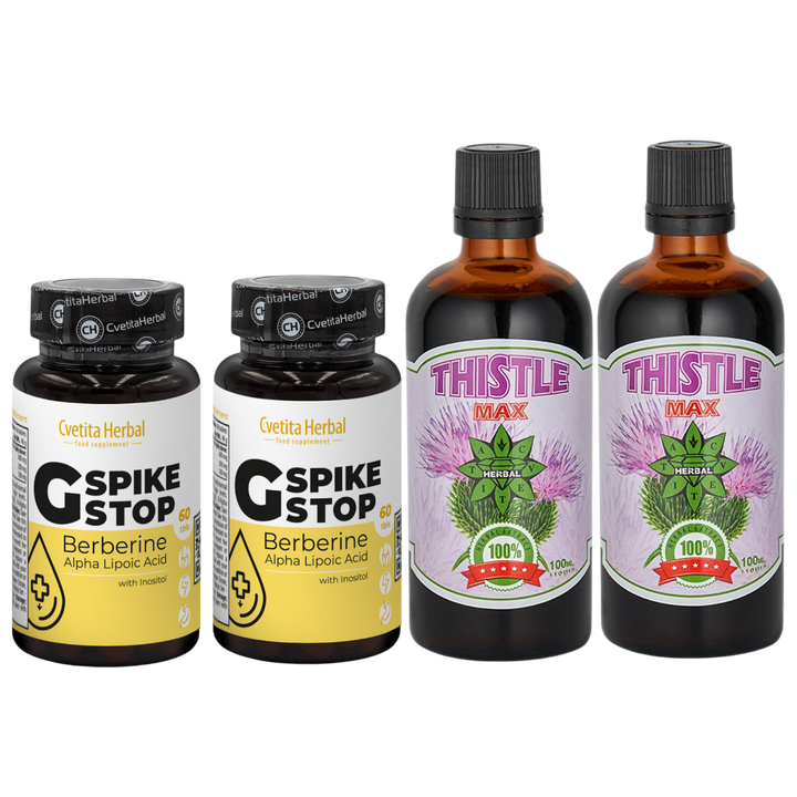 SALUD PARA EL HÍGADO: G SPIKE STOP 60 comp. + THISTLE MAX 100 ml