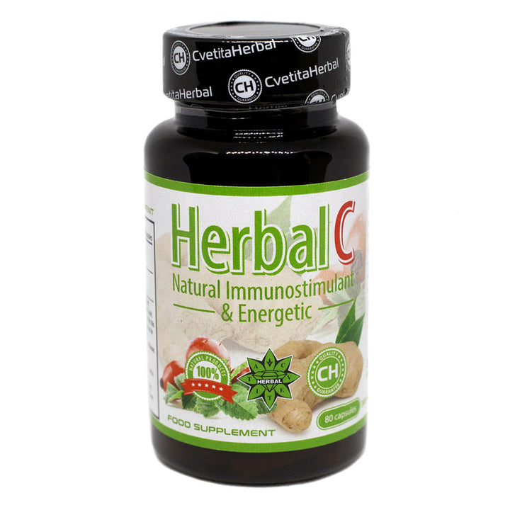 Vitamina C y Jengibre - Herbal C (80 cápsulas x 300 mg)