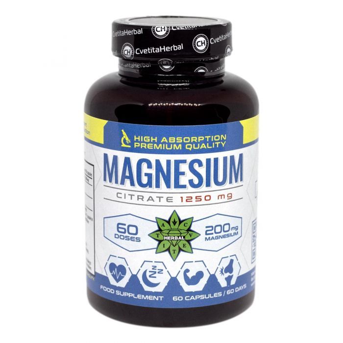Citrato de Magnesio (60 cápsulas x 1250 mg)