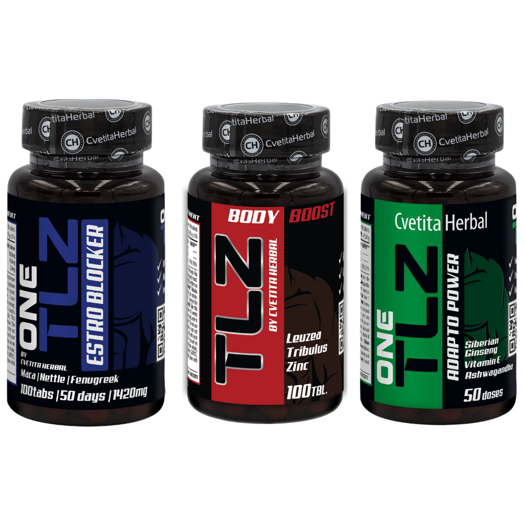 PACK COMBO: TLZ BODY BOOST 100 comp. + TLZ ESTRO BLOCKER 100 comp. + TLZ ADAPTO POWER 50 comp.