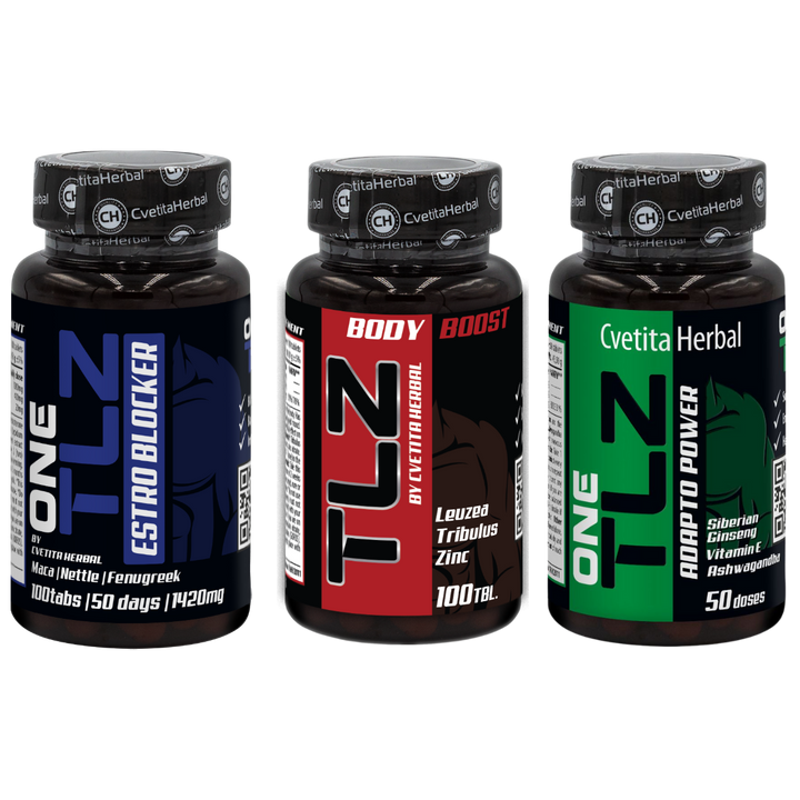 PACK COMBO: TLZ BODY BOOST 100 comp. + TLZ ESTRO BLOCKER 100 comp. + TLZ ADAPTO POWER 50 comp.