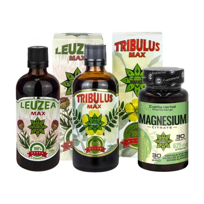 PACK COMBO: Leuzea Max + Tribulus Max + Magnesio (30 comp.)