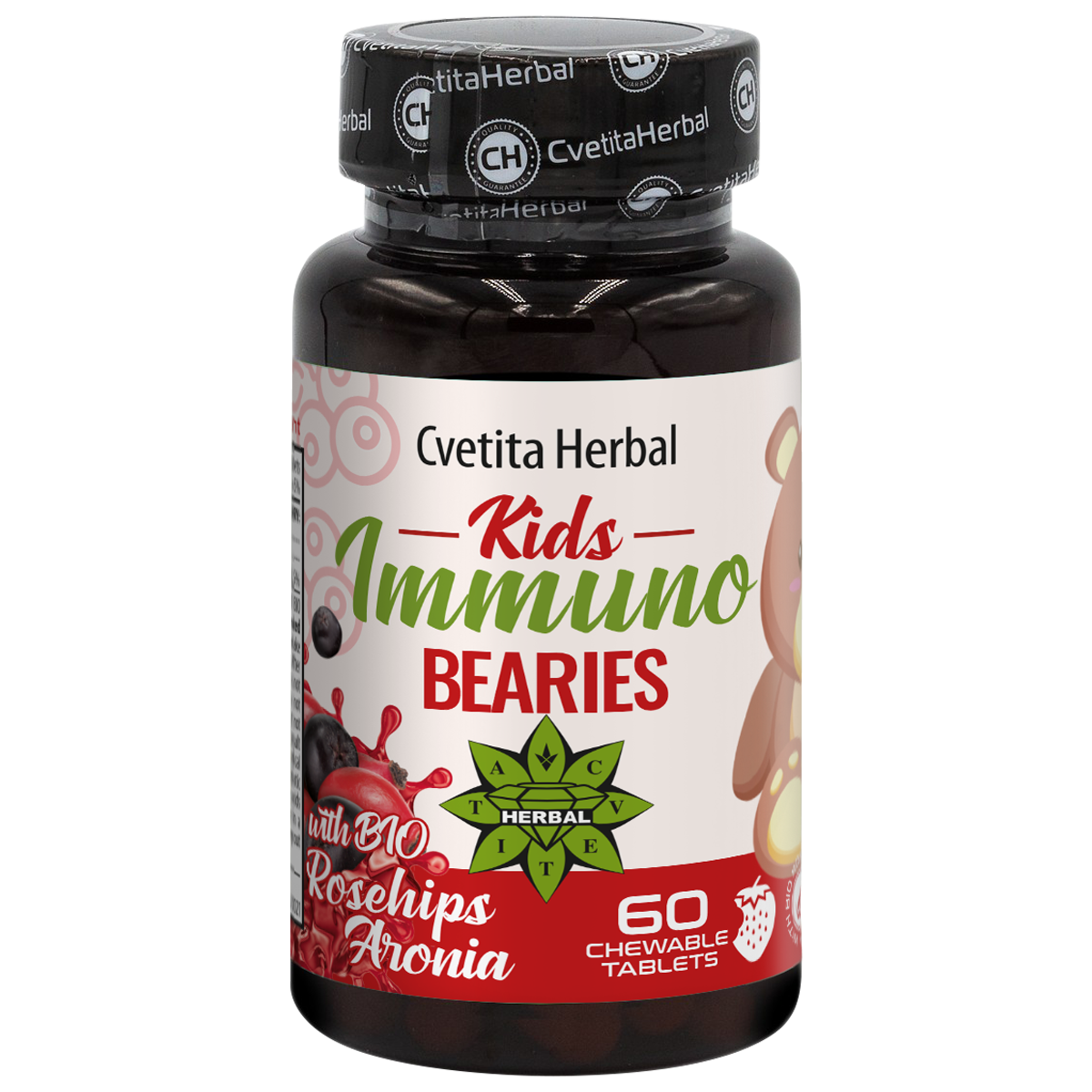 Inmunoestimulante Infantil "Escaramujo y Aronia" - Kids Immuno Bearies (60 comprimidos)